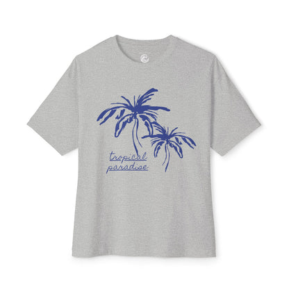Tropical Paradise Boxy Tee — Palm Tree Oversized Graphic T-Shirt