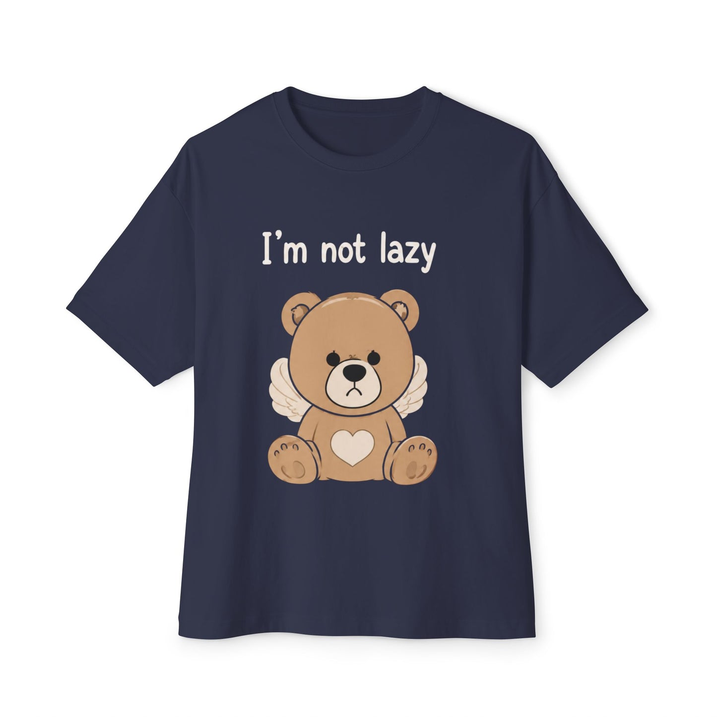 T-Shirt — Cute Angel Bear Graphic Tee ("I'm not lazy")