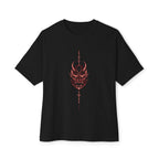 Demon Oni Mask Tee — Gothic Red Japanese Devil Graphic T-Shirt