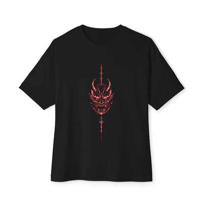Demon Oni Mask Tee — Gothic Red Japanese Devil Graphic T-Shirt