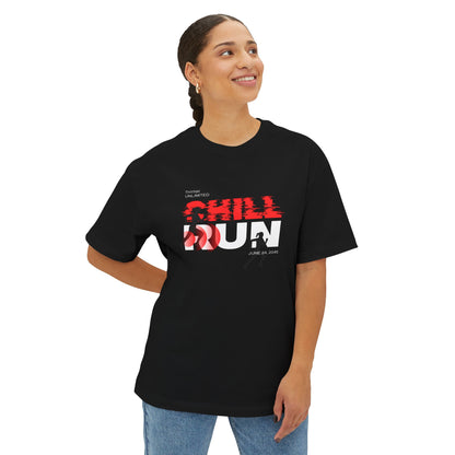Chill Runner Tee — Minimalist Running Graphic Oversized Shirt