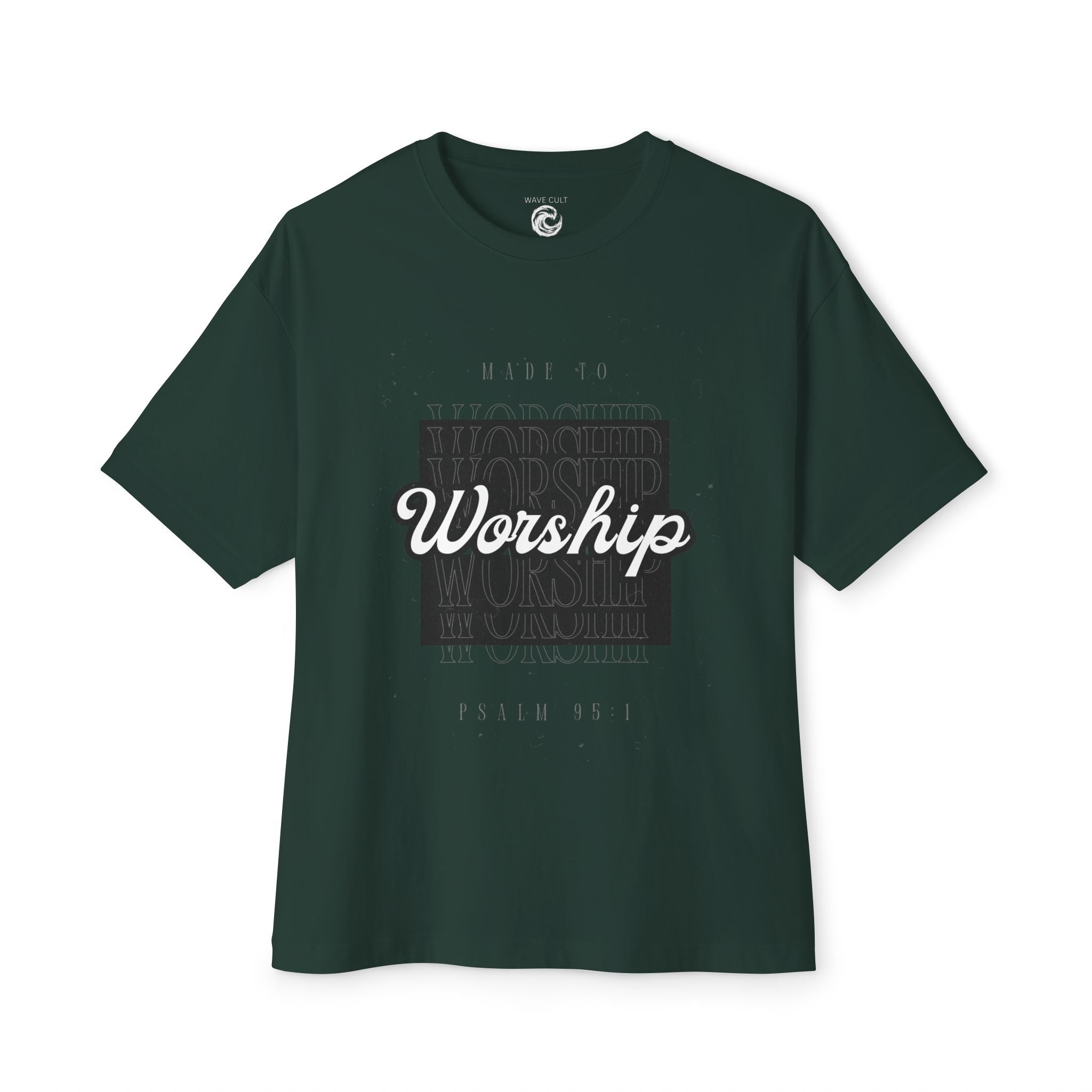 Oversize Tshirt — Retro Worship Script Faith T-Shirt