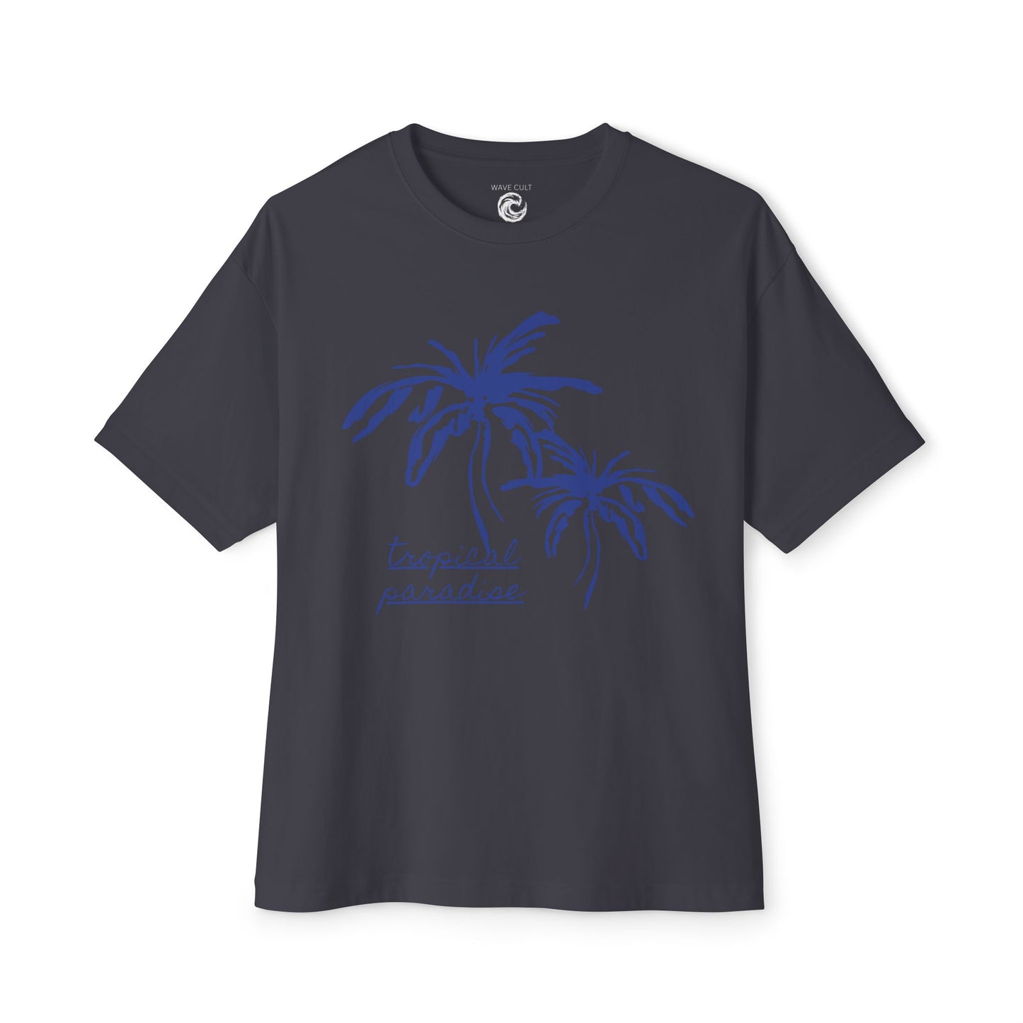 Tropical Paradise Boxy Tee — Palm Tree Oversized Graphic T-Shirt