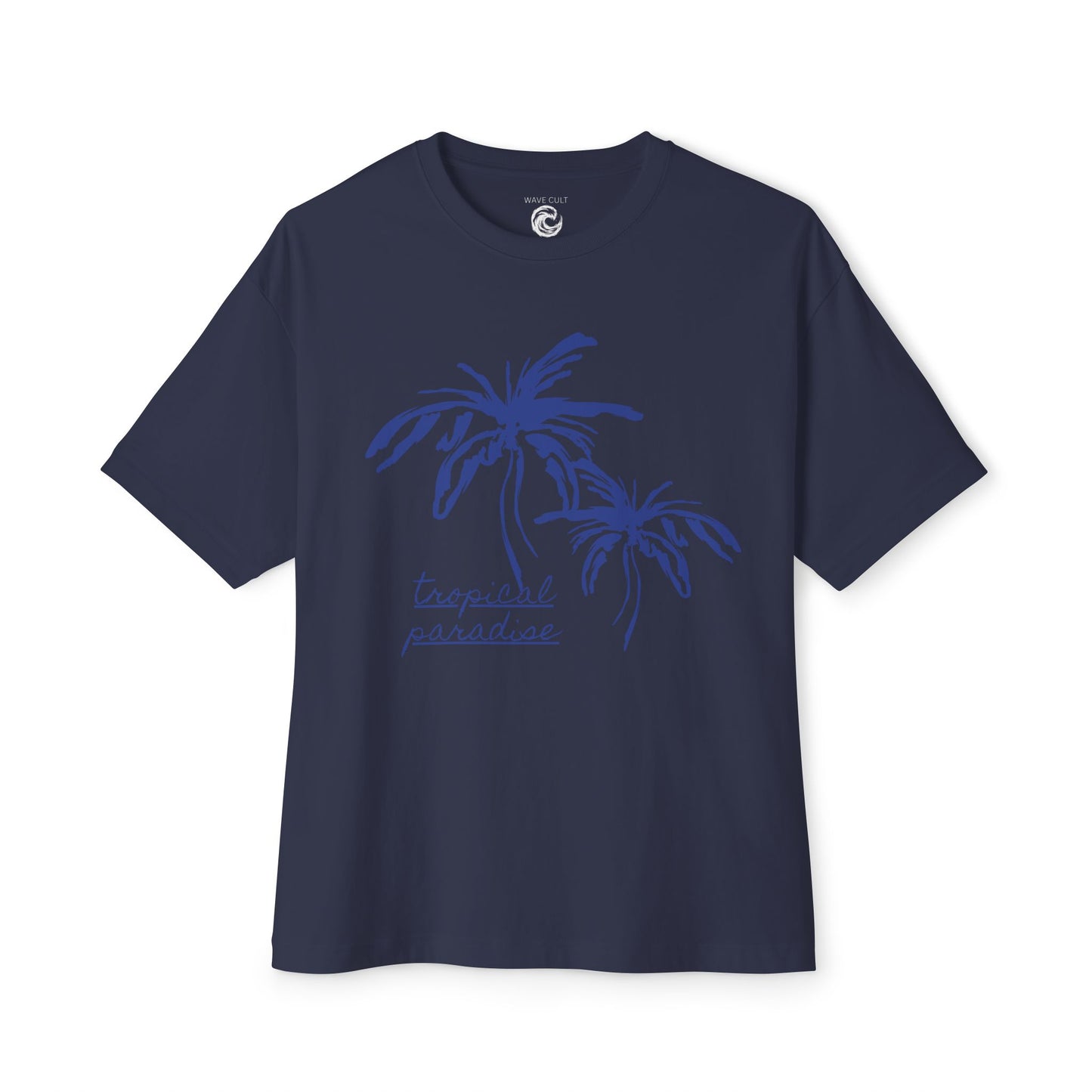 Tropical Paradise Boxy Tee — Palm Tree Oversized Graphic T-Shirt