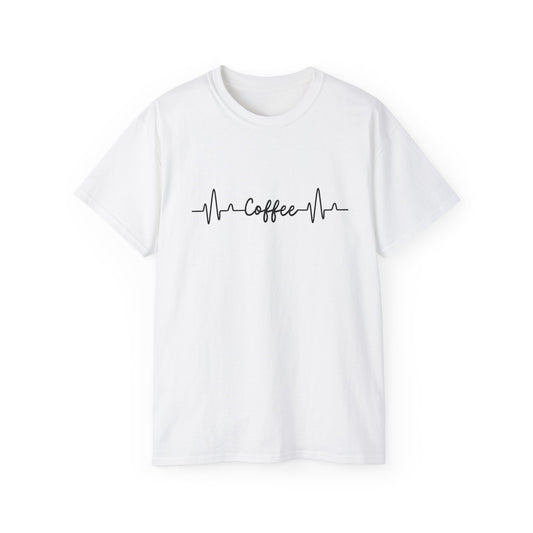 Coffee Heartbeat Tee — Coffee EKG Shirt for Coffee Lovers