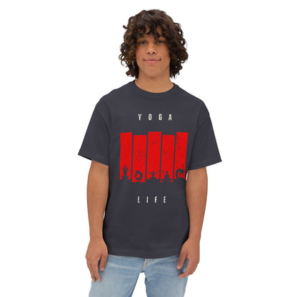 Boxy Tee — Red Bar Yoga Silhouette Graphic