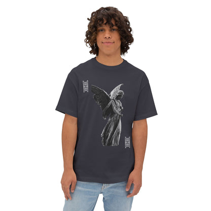 Angel Statue Graphic Tee — 'Pure Remorse' Streetwear Oversized Boxy T‑Shirt