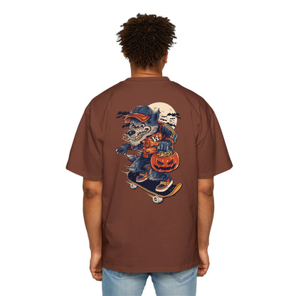 Wolf Skateboard Halloween Tee — Skater Wolf Trick-or-Treat Graphic Shirt