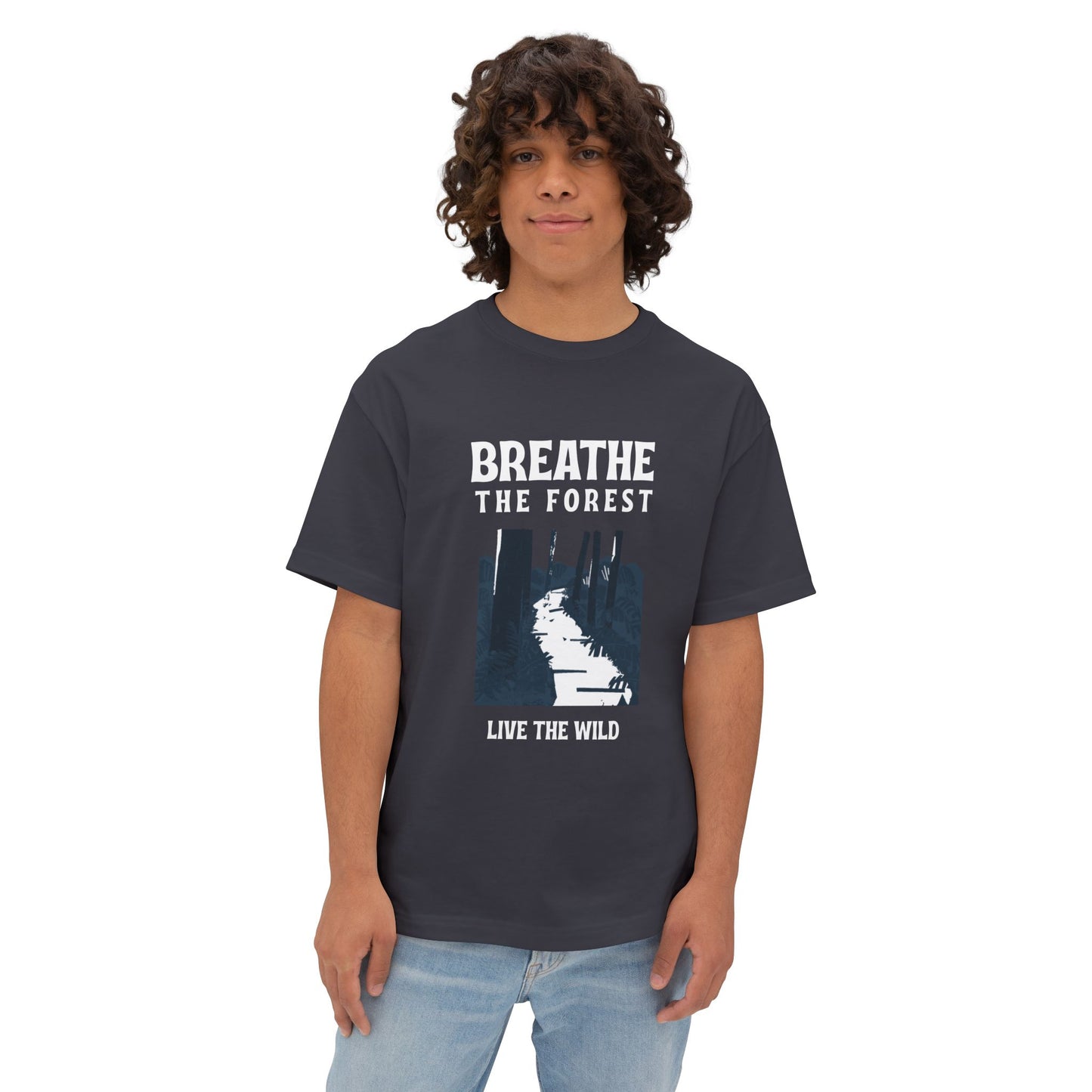 Breathe the Forest Graphic Tee — "Live the Wild" Nature T-Shirt