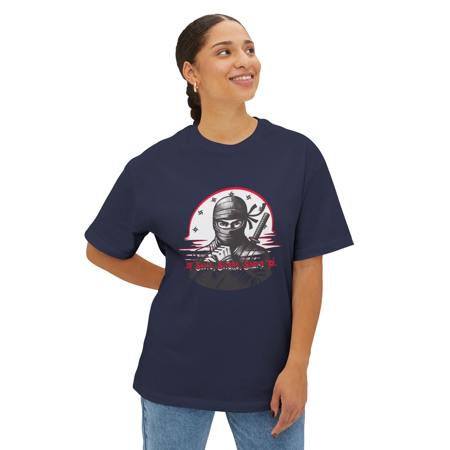 Ninja Warrior Graphic Tee — "Silent Shadow" Oversized Boxy T-Shirt