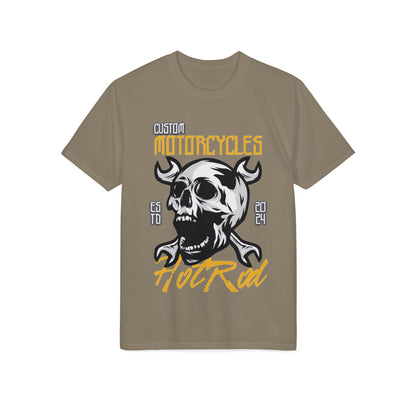 Motorcycles Hot Rod Skull T-Shirt — Biker Skull Wrench Graphic Tee