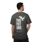 T-Shirt — 'THE FUTURE' Dove Graphic Tee with Headset Chest Sketch