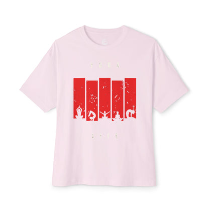 Boxy Tee — Red Bar Yoga Silhouette Graphic