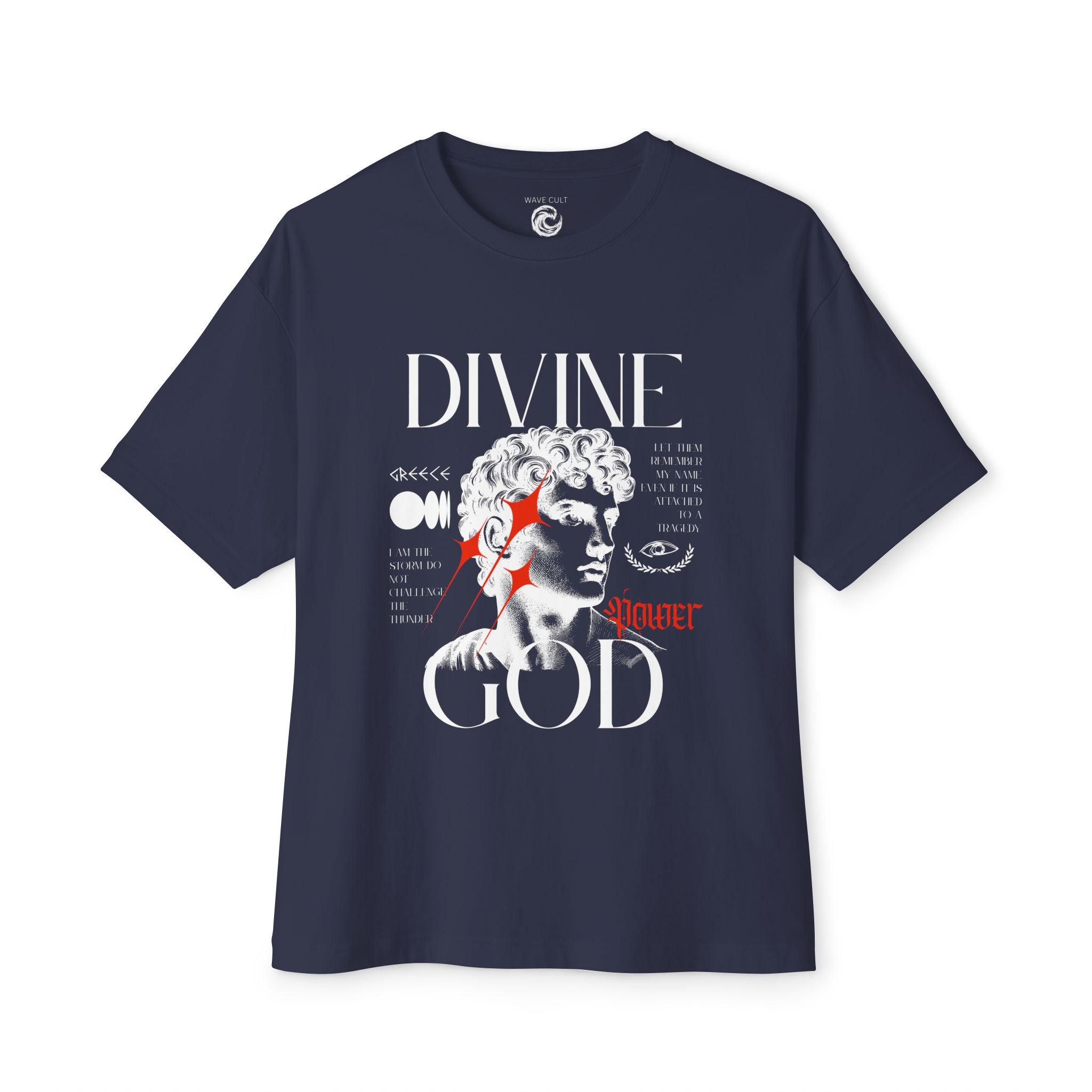 oversize tshirt. Divine God Statue Graphic Tee.