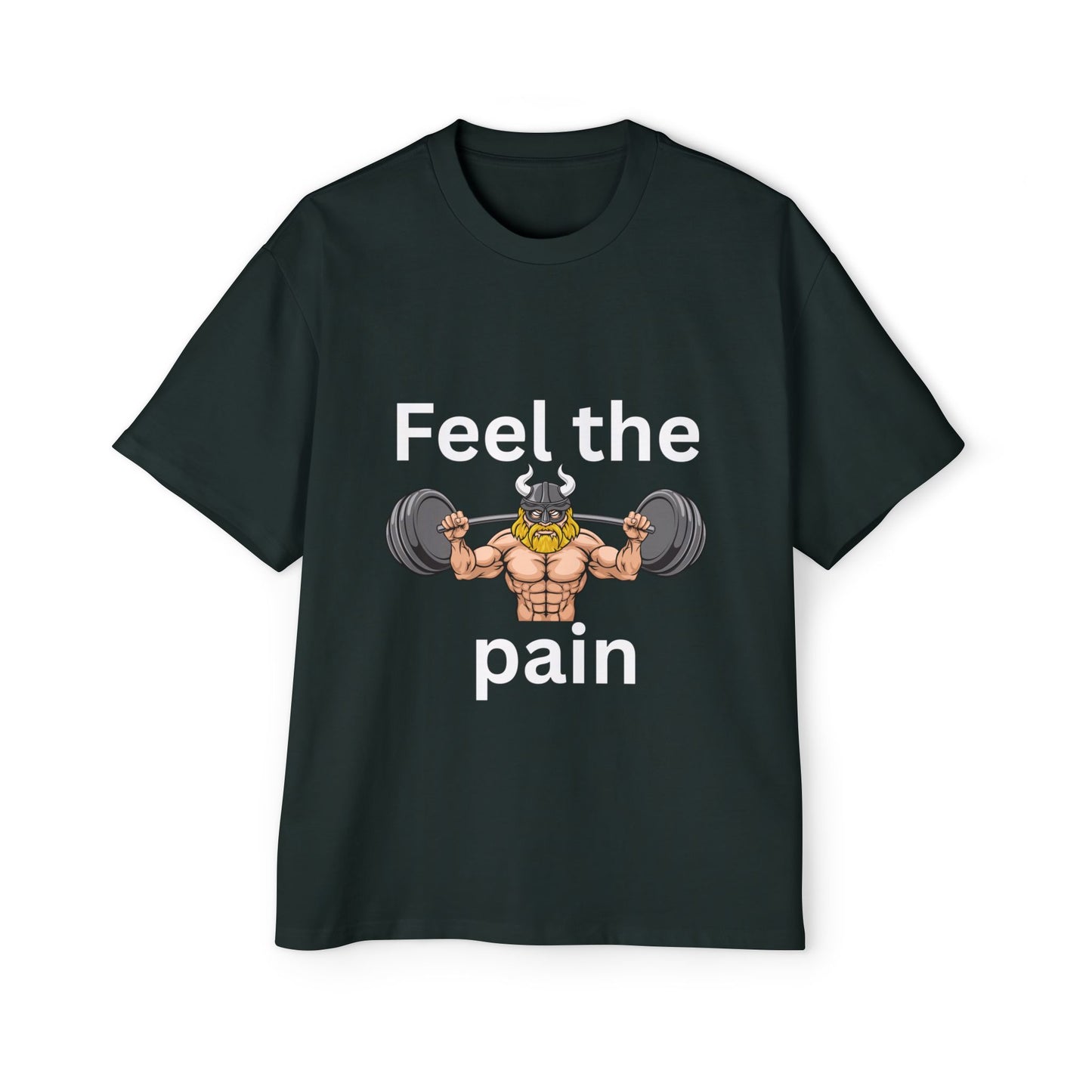Feel the Pain Gym T‑Shirt — Heavy Oversized Workout Tee for Weightlifters