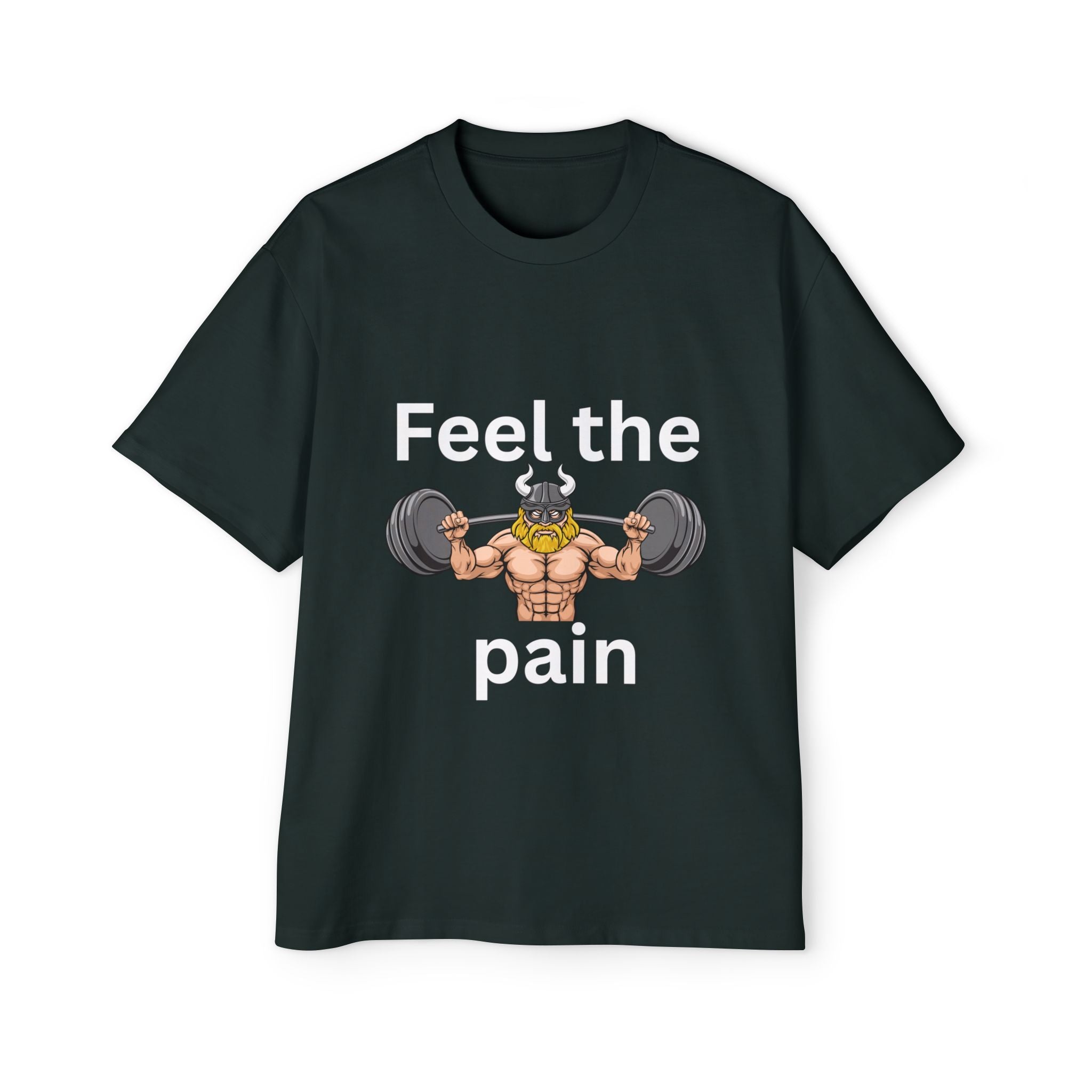 Feel the Pain Gym T‑Shirt — Heavy Oversized Workout Tee for Weightlifters
