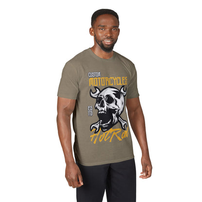 Motorcycles Hot Rod Skull T-Shirt — Biker Skull Wrench Graphic Tee