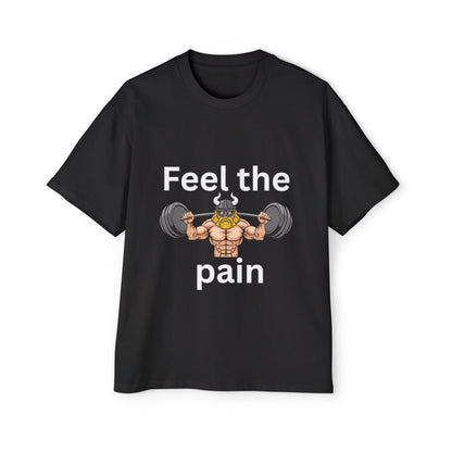 Feel the Pain Gym T‑Shirt — Heavy Oversized Workout Tee for Weightlifters