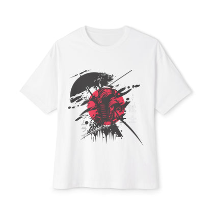 Graphic Tee — Red Samurai Sun Abstract Design