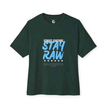 Stay Raw Street Tee — Urban Graphic Boxy T-Shirt
