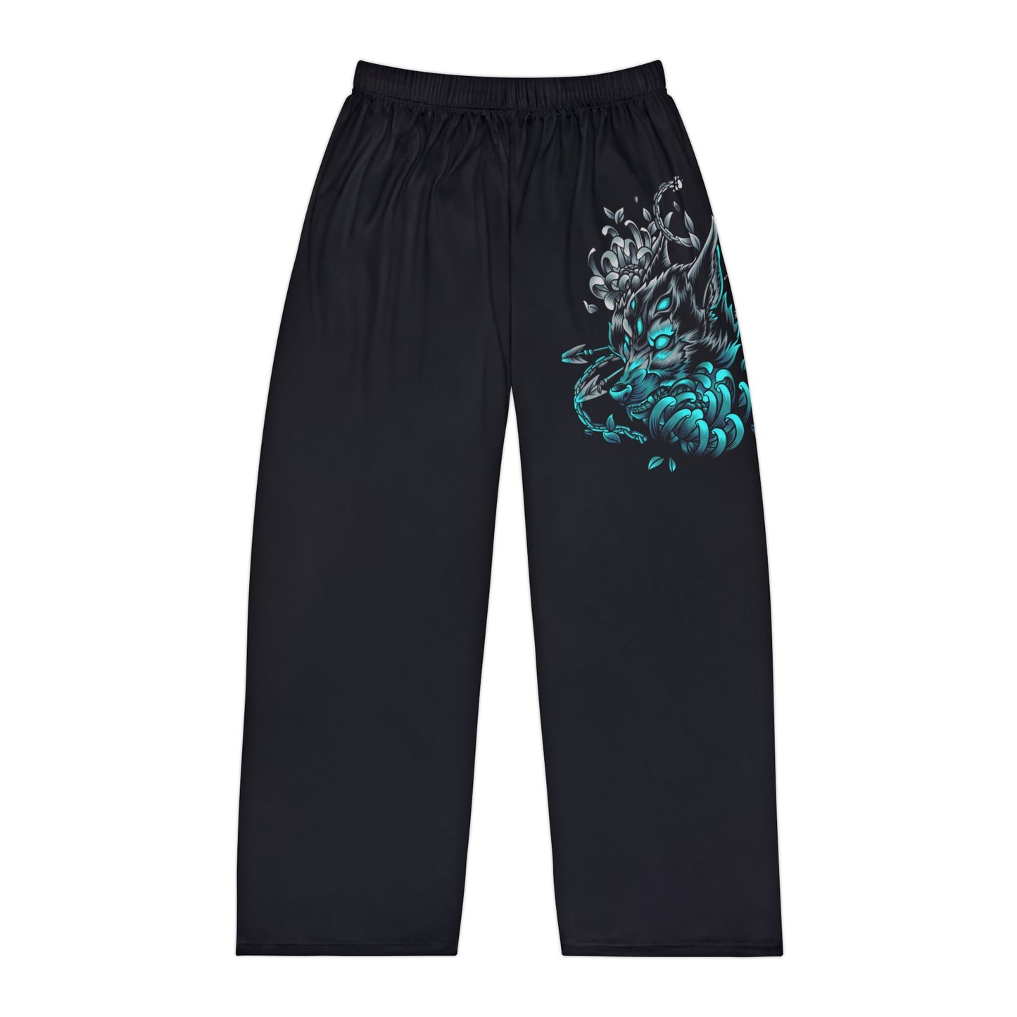 Men's Pajama Pants — Teal Dragon Smoke Graphic Lounge Pants