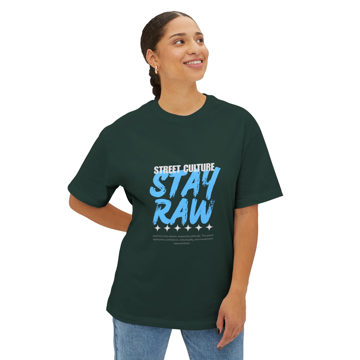Stay Raw Street Tee — Urban Graphic Boxy T-Shirt
