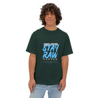 Black Tshirt Stay Raw — Urban Graphic Boxy T-Shirt