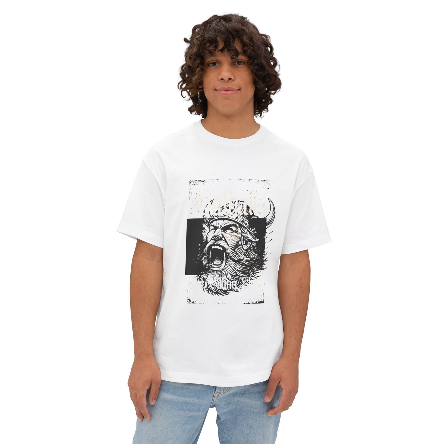 Viking Warrior Graphic Tee — Bold Norse Helmet Design