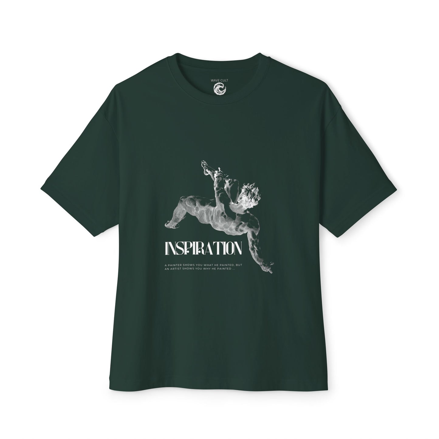Inspiration Angel Graphic Tee — Oversized Boxy Black T-Shirt