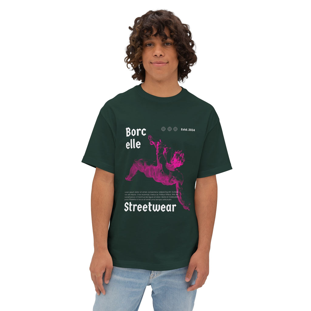 Oversized TShirt — "Borcelle" Pink Angel Graphic streetwear T-Shirt
