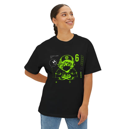 Cyber Gamer Tee — Neon Green Anime Controller Design