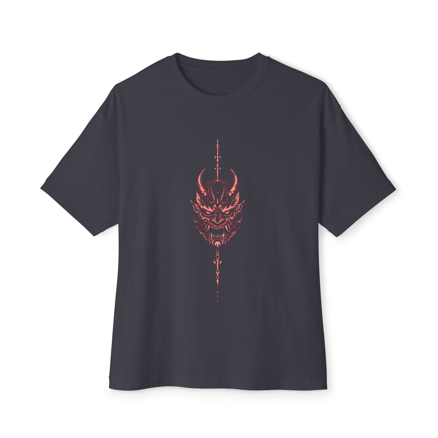 Demon Oni Mask Tee — Gothic Red Japanese Devil Graphic T-Shirt