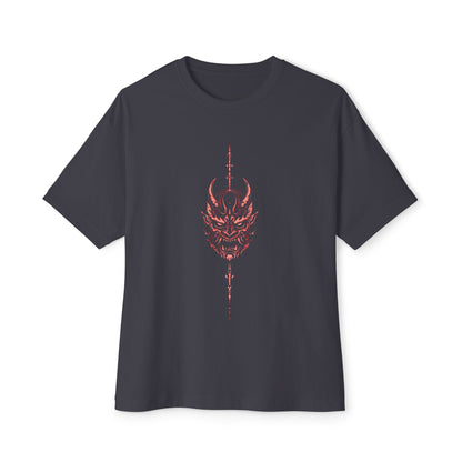 Demon Oni Mask Tee — Gothic Red Japanese Devil Graphic T-Shirt