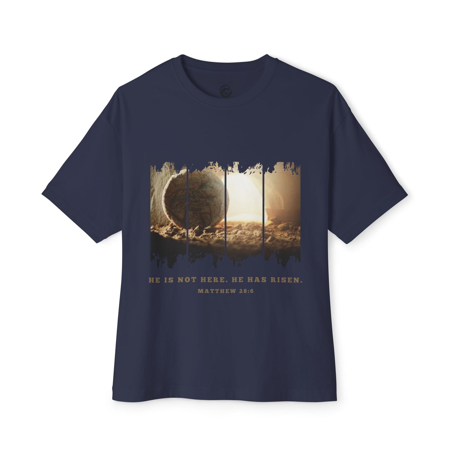 He Is Risen Oversized Tee — Easter Christian Resurrection Shirt