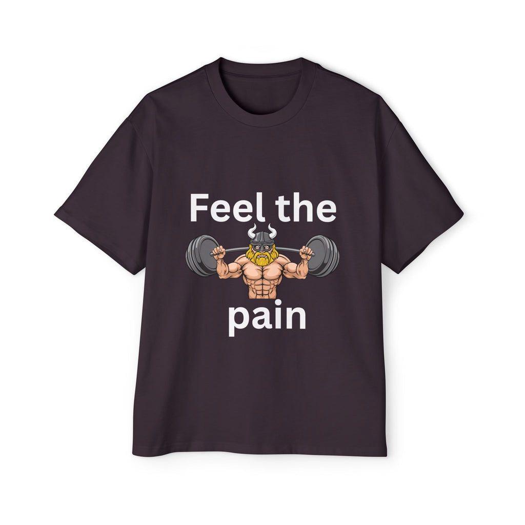Feel the Pain Gym T‑Shirt — Heavy Oversized Workout Tee for Weightlifters