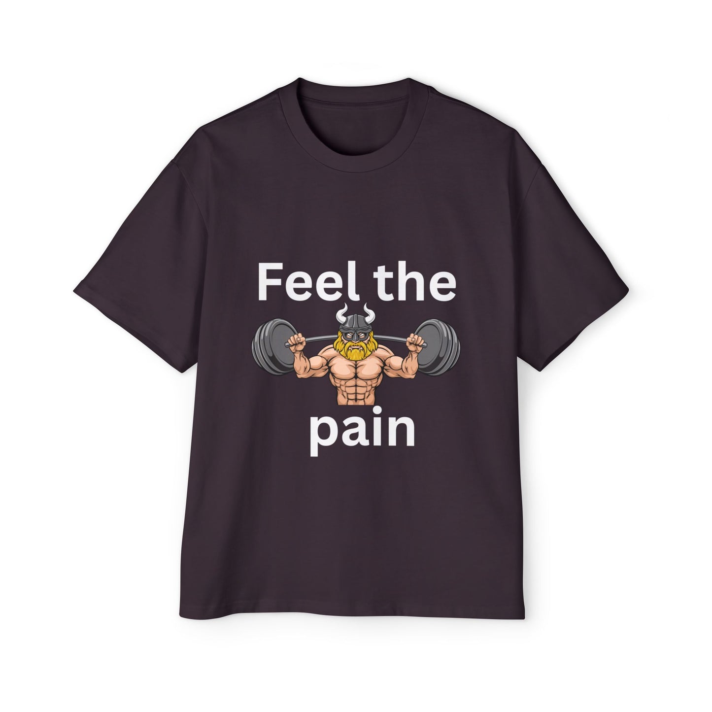 Feel the Pain Gym T‑Shirt — Heavy Oversized Workout Tee for Weightlifters