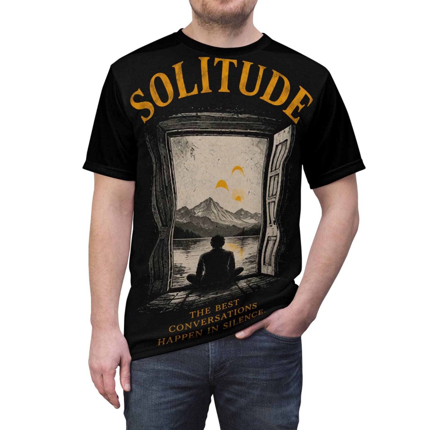Solitude Scenic Tee — "The Best Conversations Happen in Silence"
