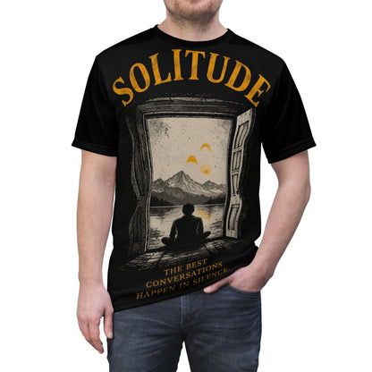 Solitude Scenic Tee — "The Best Conversations Happen in Silence"