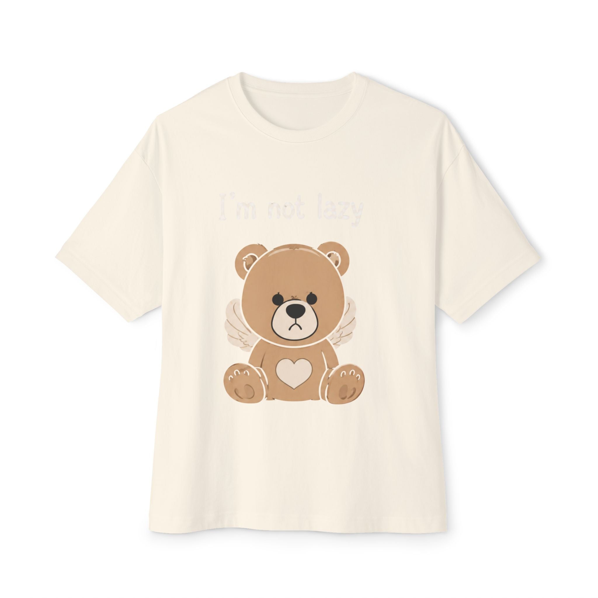 T-Shirt — Cute Angel Bear Graphic Tee ("I'm not lazy")