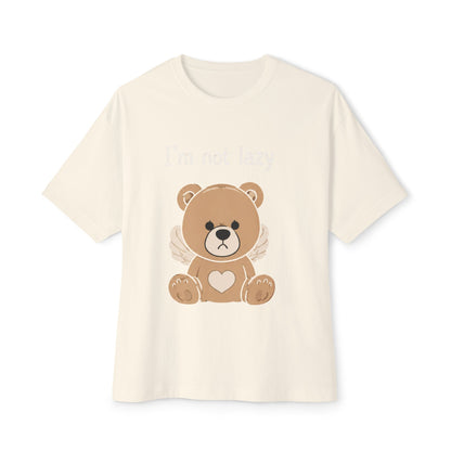 T-Shirt — Cute Angel Bear Graphic Tee ("I'm not lazy")