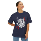 Dragon Tshirt Minimal Red Kanji '龍' (Dragon) & '日本' Pocket Graphic