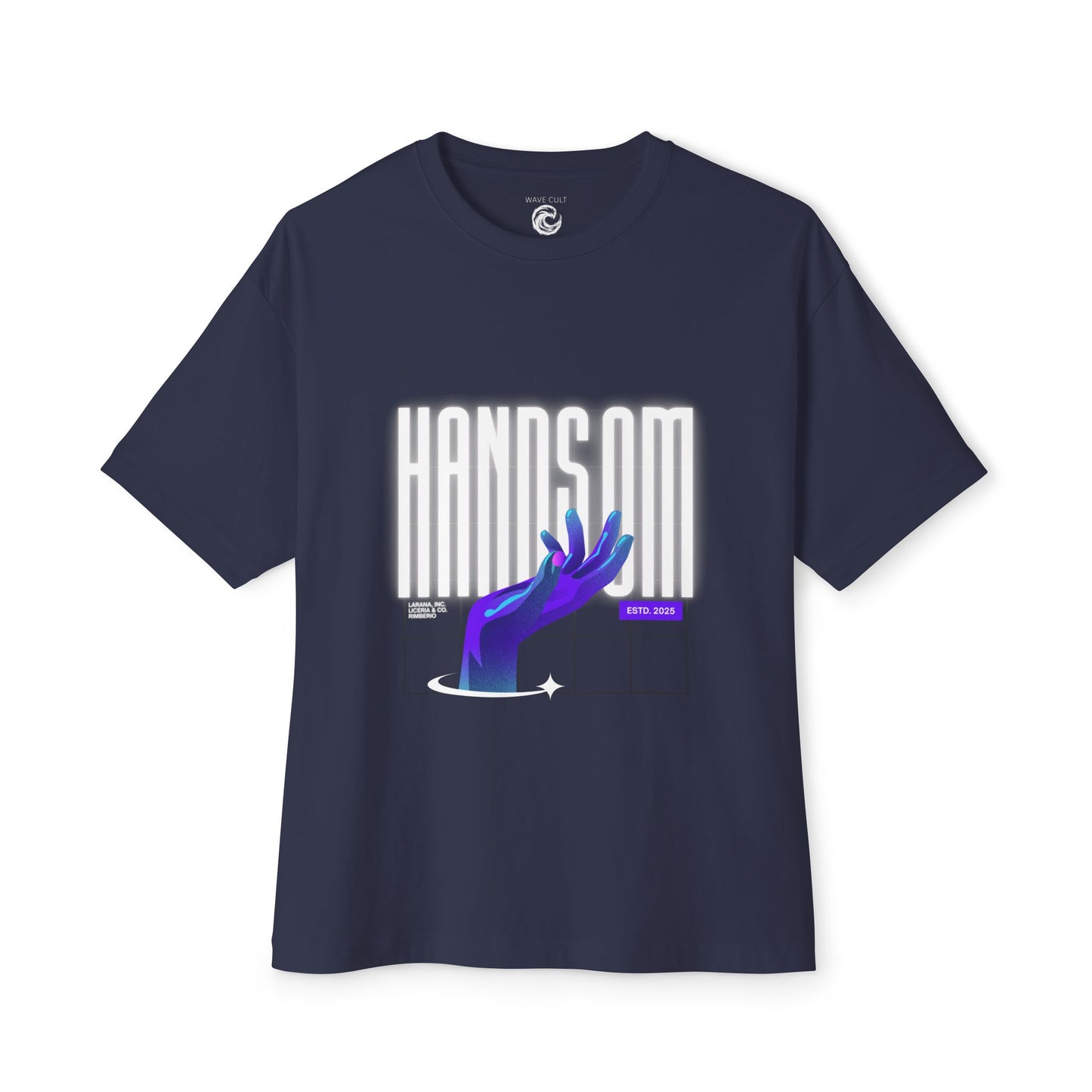 Handsom Glowing Hand Graphic Tee — Vaporwave Aesthetic Oversized Shirt