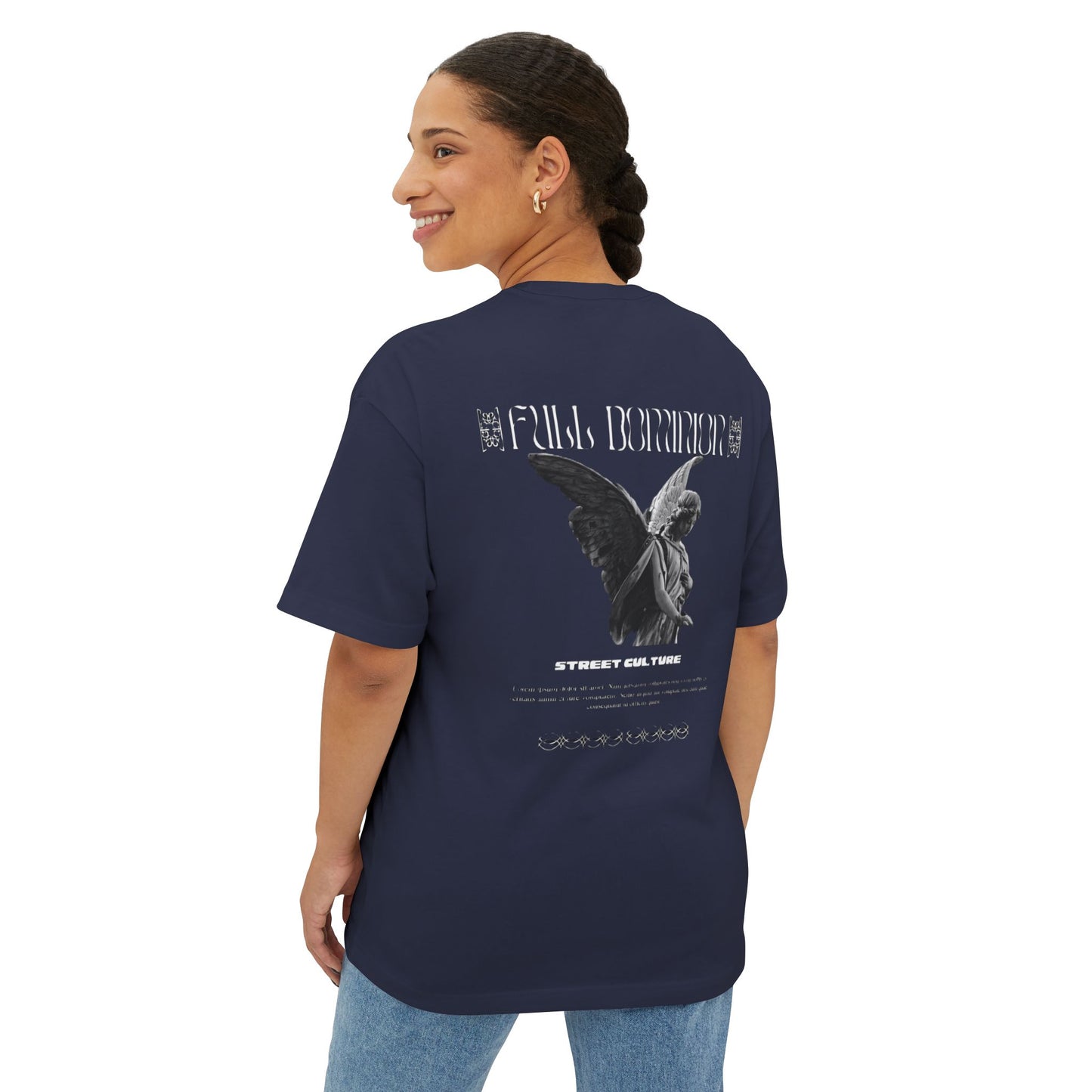 Angel Statue Graphic Tee — 'Pure Remorse' Streetwear Oversized Boxy T‑Shirt