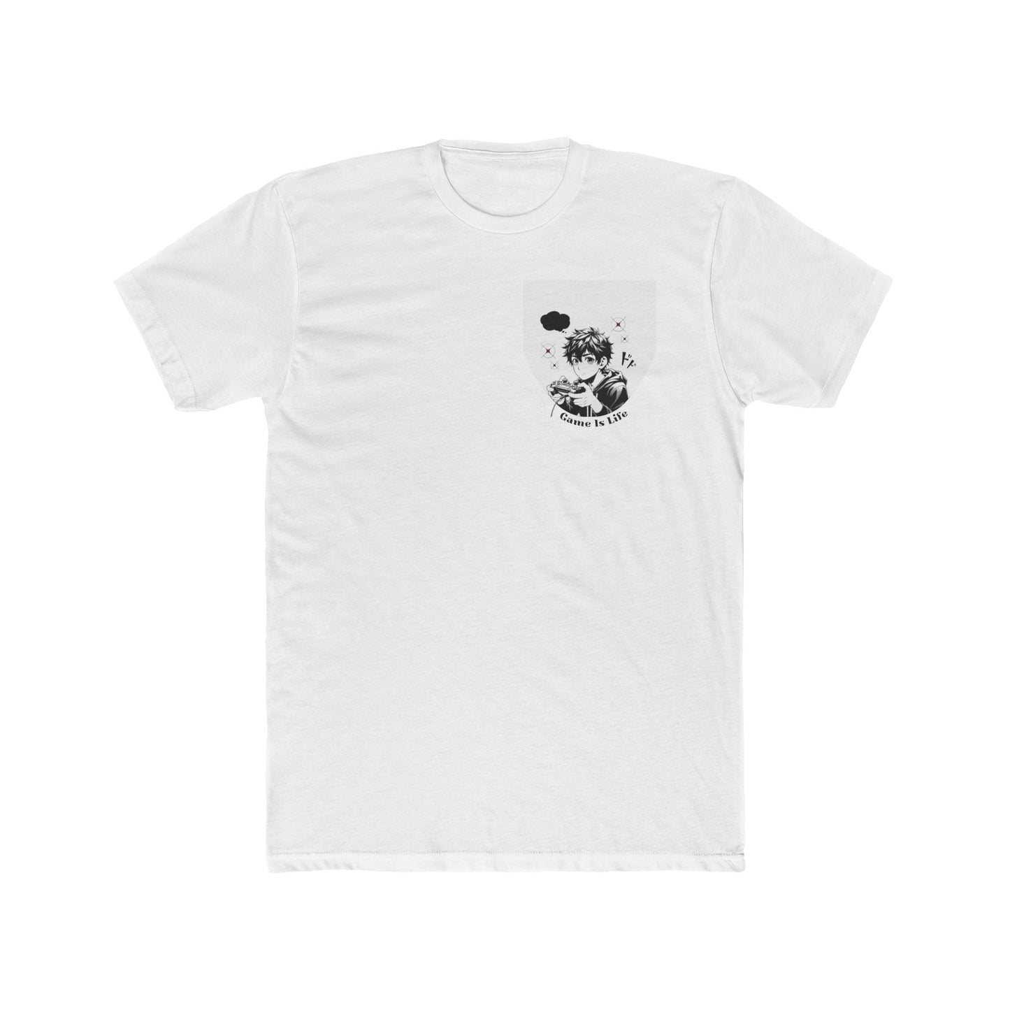 Crew Tee - Retro Dog Portrait "Love Me Like" Pocket Graphic
