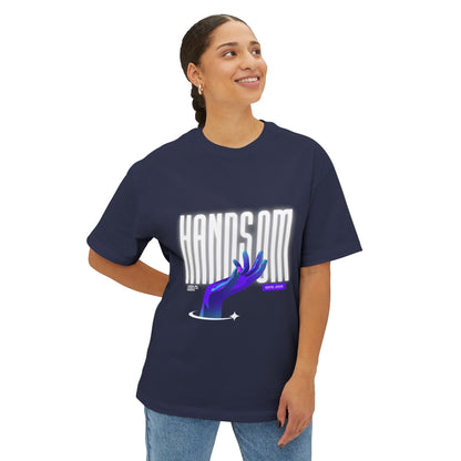 Handsom Glowing Hand Graphic Tee — Vaporwave Aesthetic Oversized Shirt