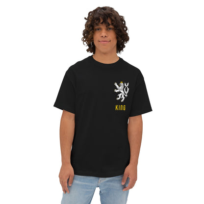 King Lion Crest Tee — Oversized Boxy Black T‑Shirt