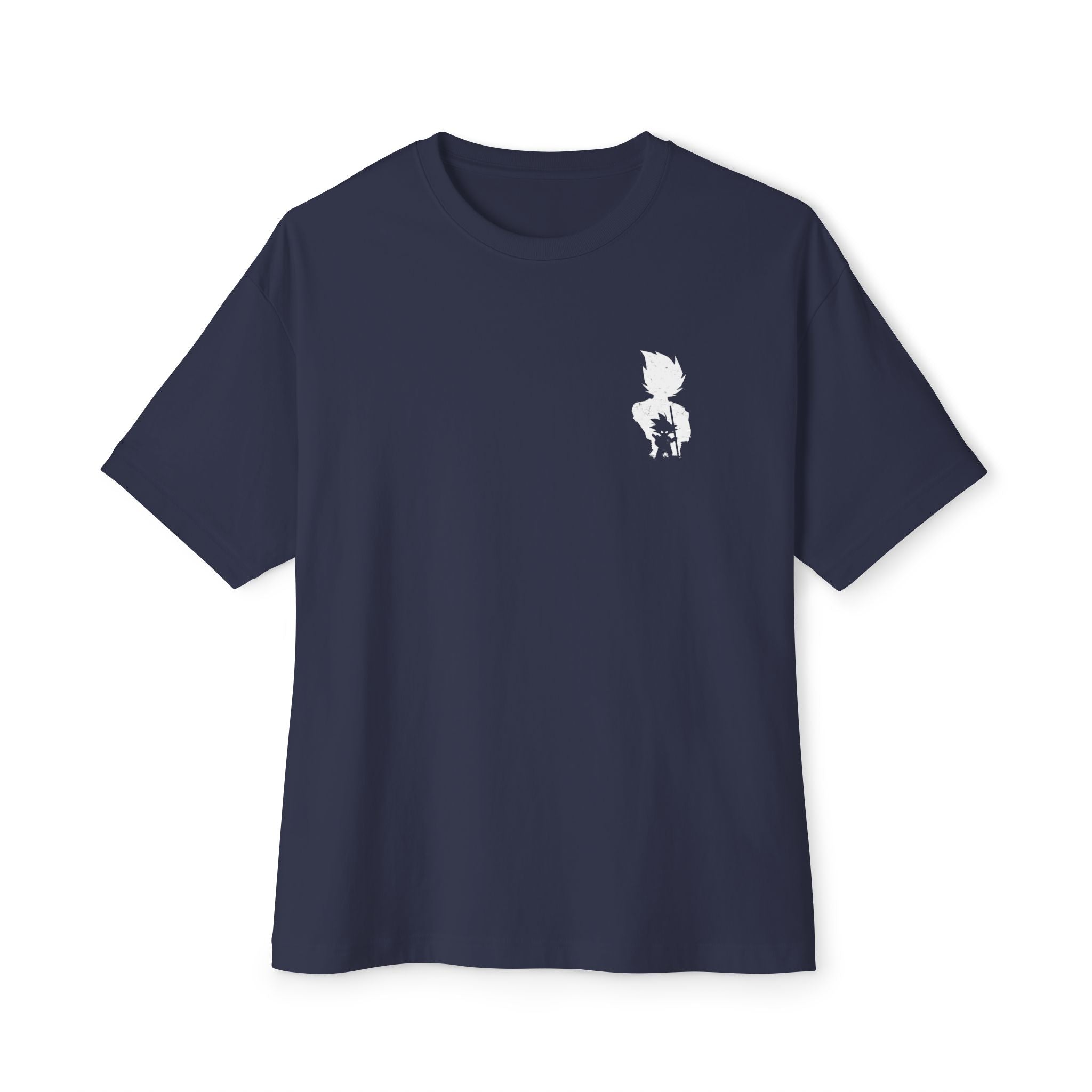 Anime Super Saiyan Tee — Black Oversized Boxy Shirt featuring Muscular Goku Silhouette