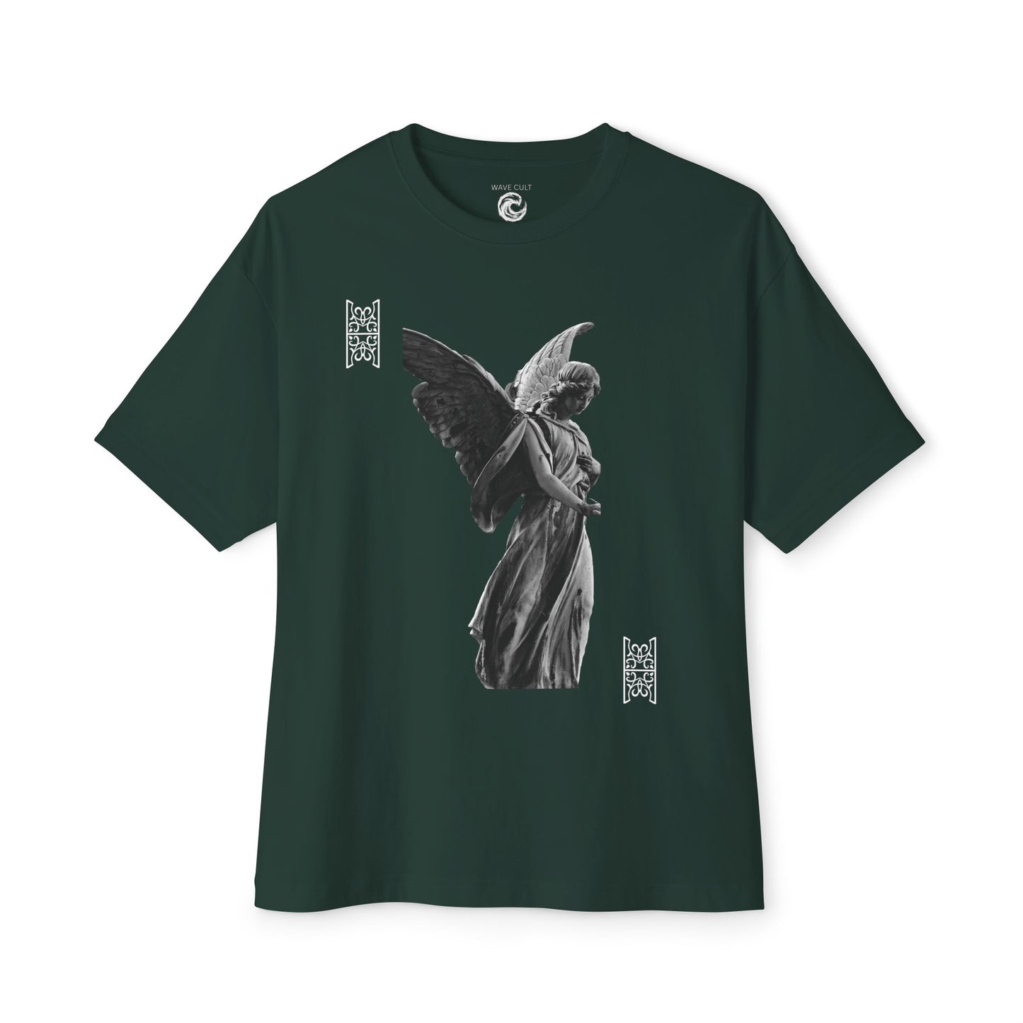 Angel Statue Graphic Tee — 'Pure Remorse' Streetwear Oversized Boxy T‑Shirt