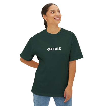 G•TALK Minimal Logo Tee — Oversized Boxy Black T-Shirt