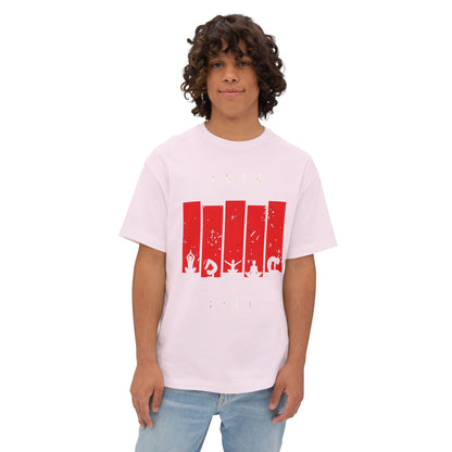 Boxy Tee — Red Bar Yoga Silhouette Graphic